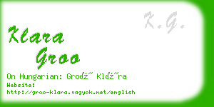 klara groo business card